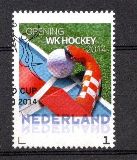 gestempelde zegel. Persoonlijke: WK Hockey 2014, Ophalen of Verzenden, Na 1940, Gestempeld