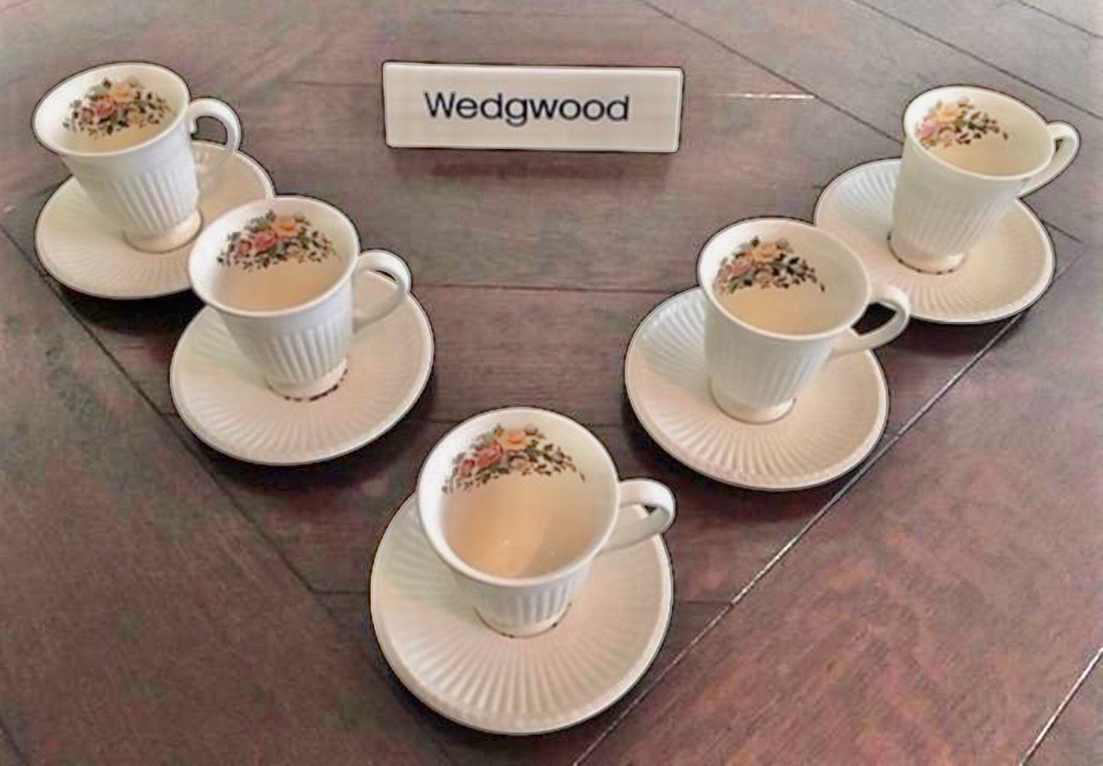Wedgwood Conway koffie kop en schotels, Ophalen of Verzenden, Zo goed als nieuw, Kop(pen) en/of Schotel(s), Wedgwood