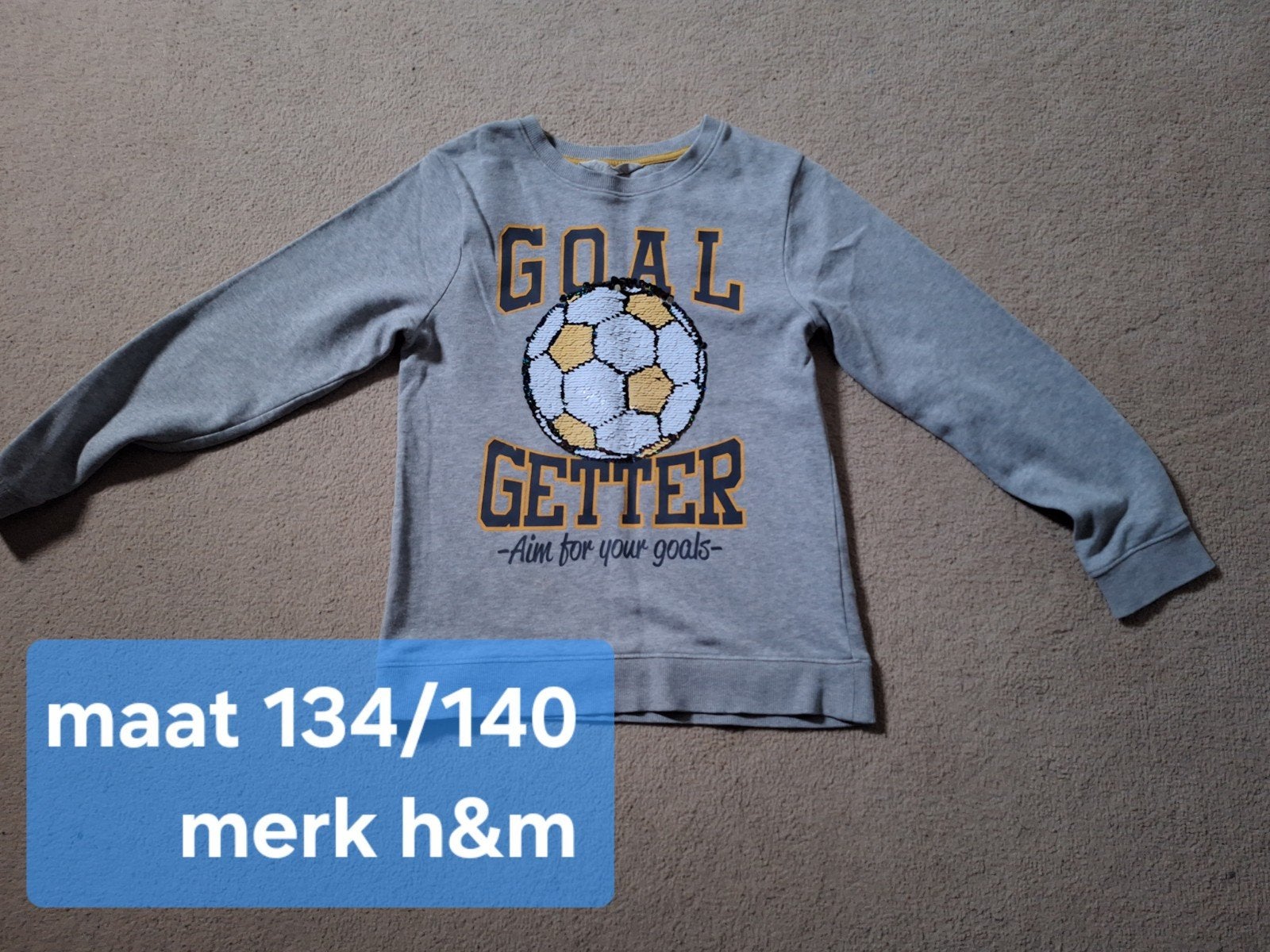 H&M Goal Getter Trui Maat 134/140, Kinderen en Baby's, Gebruikt, Trui of Vest, H&M, Ophalen of Verzenden