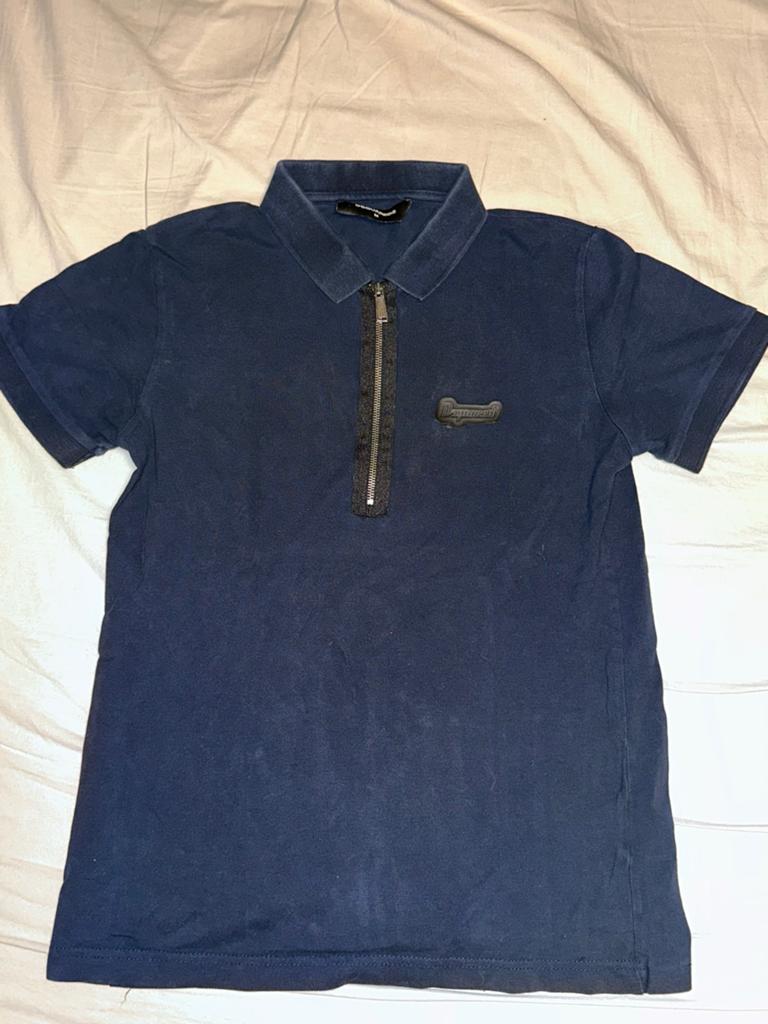 Dsquared2 Polo Shirt met Rits - Maat M, Ophalen of Verzenden, Gedragen, Maat 48/50 (M), Blauw