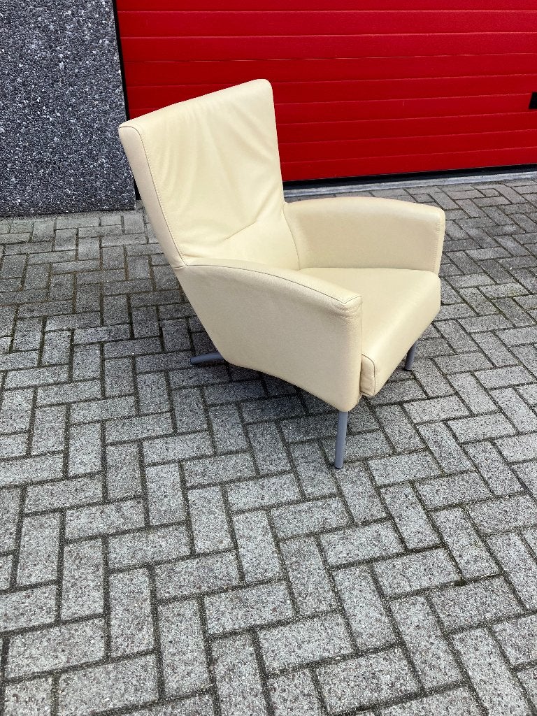Leren luxe Fautuil. (Bree’s New World, Nederlands product), Ophalen, 75 tot 100 cm, Zo goed als nieuw, Leer