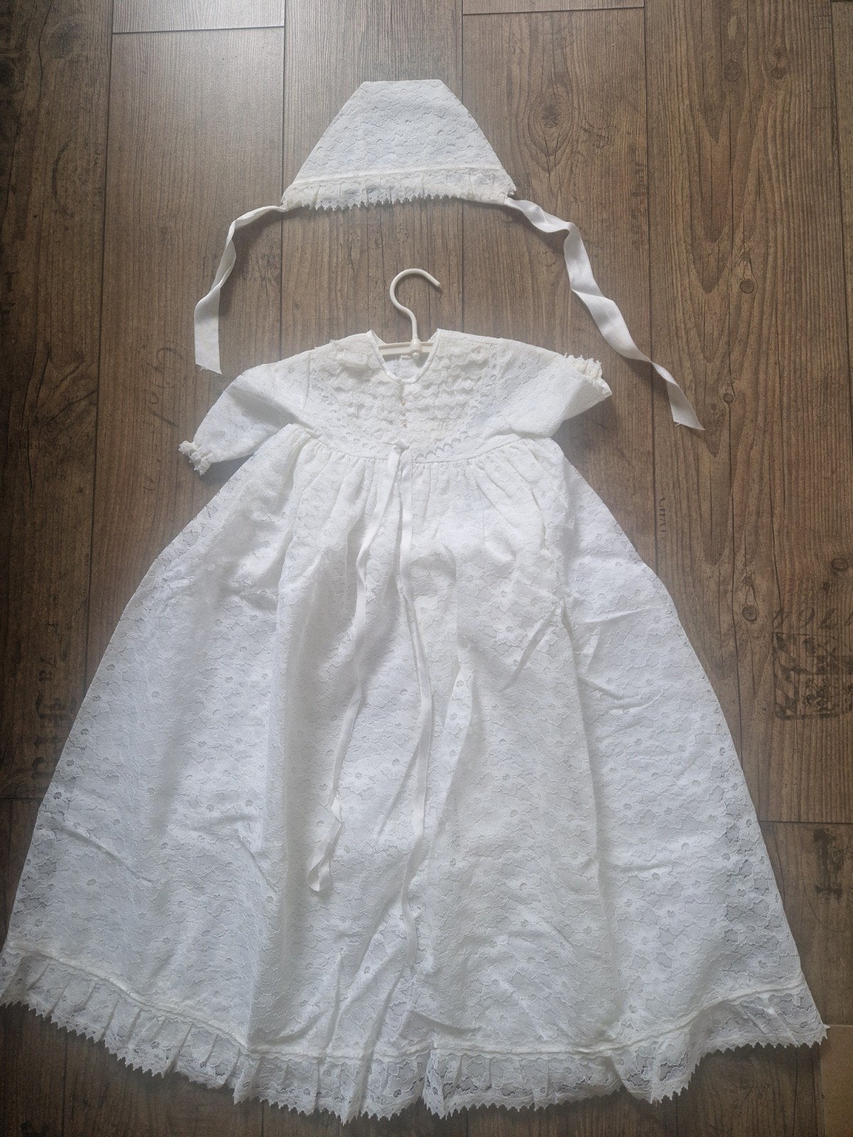 Kanten vintage doopjurk met mutsje in zeer goede staat, Ophalen of Verzenden, Zo goed als nieuw, Zwart, Accessoires
