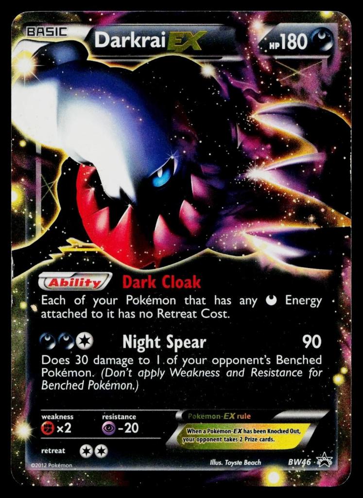 Darkrai EX - BW46 holo Promo Black And White Promo Pokemon, Ophalen of Verzenden, Zo goed als nieuw, Losse kaart, Foil