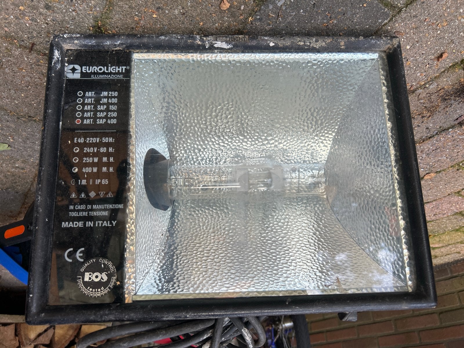 Eurolight HQI Bouwlamp - Krachtige Verlichting, Ophalen of Verzenden, Gebruikt, 200 tot 500 watt, Lamp met armatuur