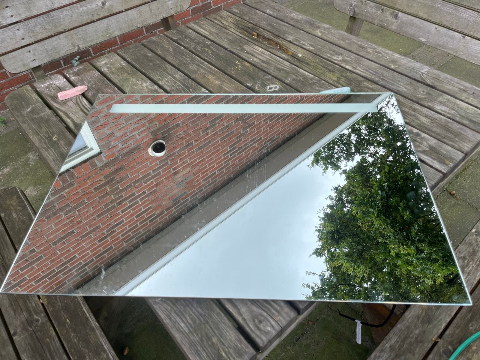 Spiegel met verlichting - Gebruikt, Ophalen, Gebruikt, 75 tot 100 cm, Minder dan 100 cm