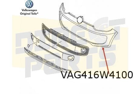 Volkswagen Up! (8/16-) voorbumper (GRU) Origineel! 1S0807221, -, -, Nieuw, Bumper