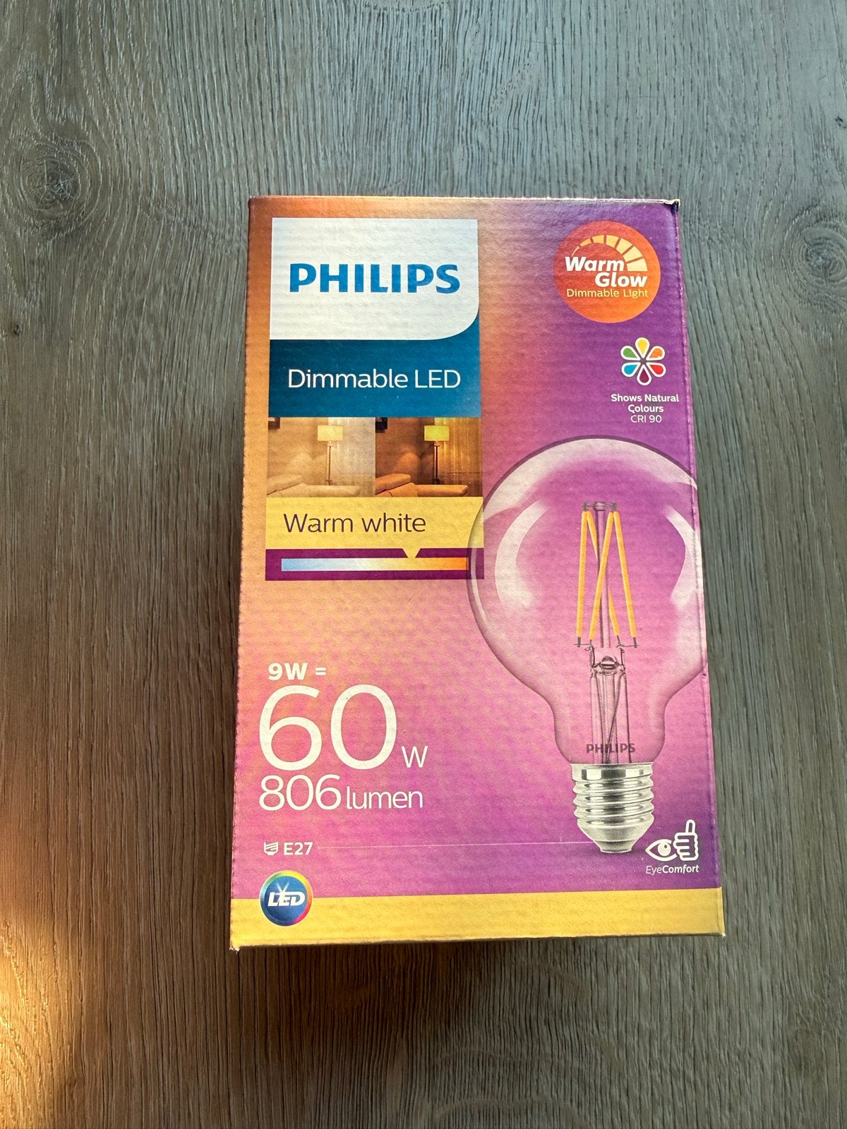 Philips Dimbare LED Lamp +- 10cm E27 9watt, Ophalen, Wit, Philips, Nieuw