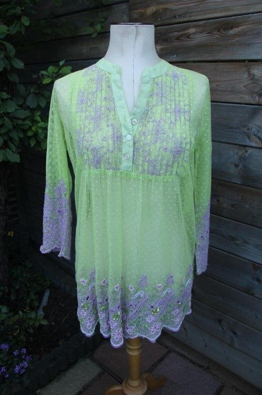 Tuniek lime/ lila Antica Sartoria mt S transp Vaste prijs, Kleding | Dames, Ophalen of Verzenden, Zo goed als nieuw, Antica Sartoria