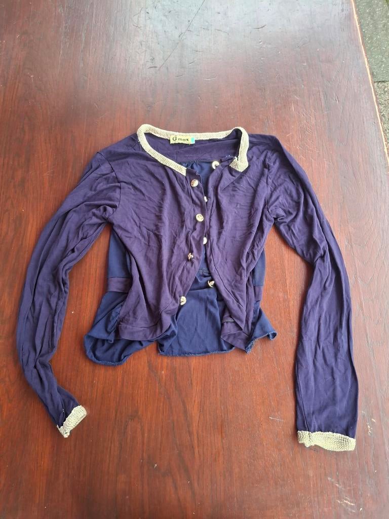 Gmax blouse S – donkerblauw, elegante details, Blauw, Gmax, Ophalen of Verzenden, Maat 36 (S)