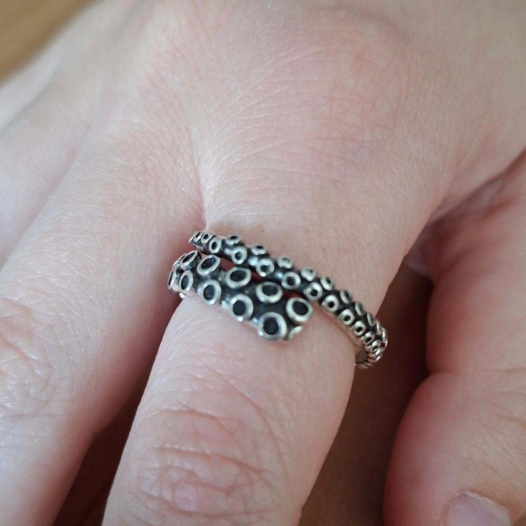 Verstelbare octopus wrap ring - Emo Gothic, Ophalen of Verzenden, Nieuw, Zilver, Dame of Heer