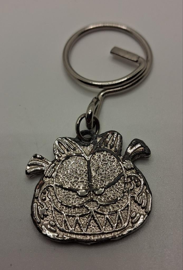 Oude Garfield Sleutelhanger - Vintage Metalen Design, Ophalen of Verzenden, Gebruikt, Knuffel of Figuurtje