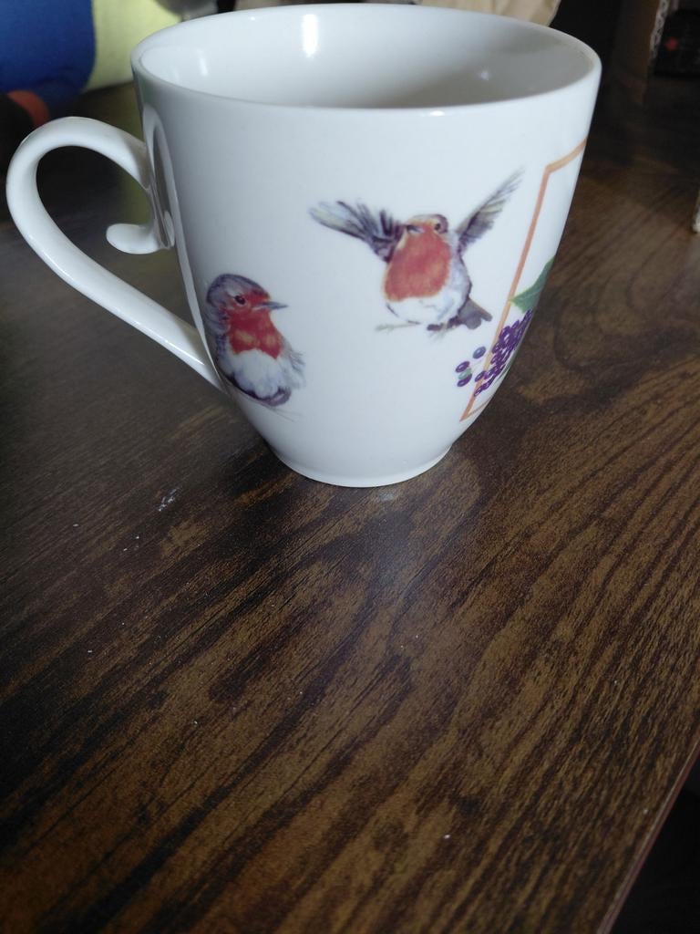 Mok roodborstje, Huis en Inrichting, Keuken | Servies, Ophalen of Verzenden, Zo goed als nieuw, Overige stijlen, Kop(pen) en/of Schotel(s)