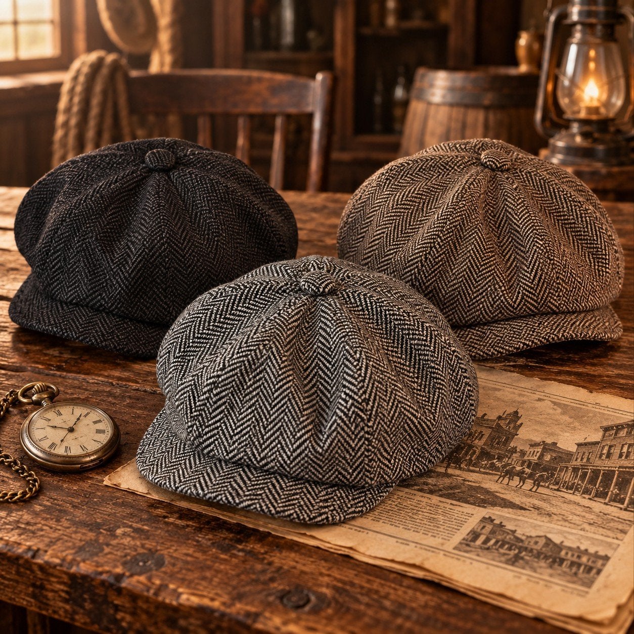 Klassieke Amerikaanse newsboy cap, Nieuw, Pet, Nvt, Nvt