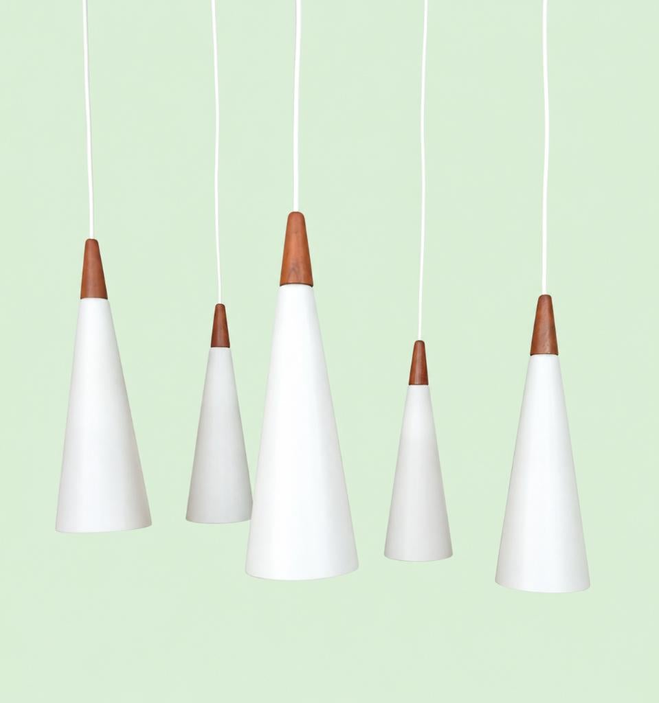 Vintage hanglamp - Fog & Morup - Teak | opaalglas - Jaren 50, Huis en Inrichting, Lampen | Hanglampen, -, -, Ophalen of Verzenden