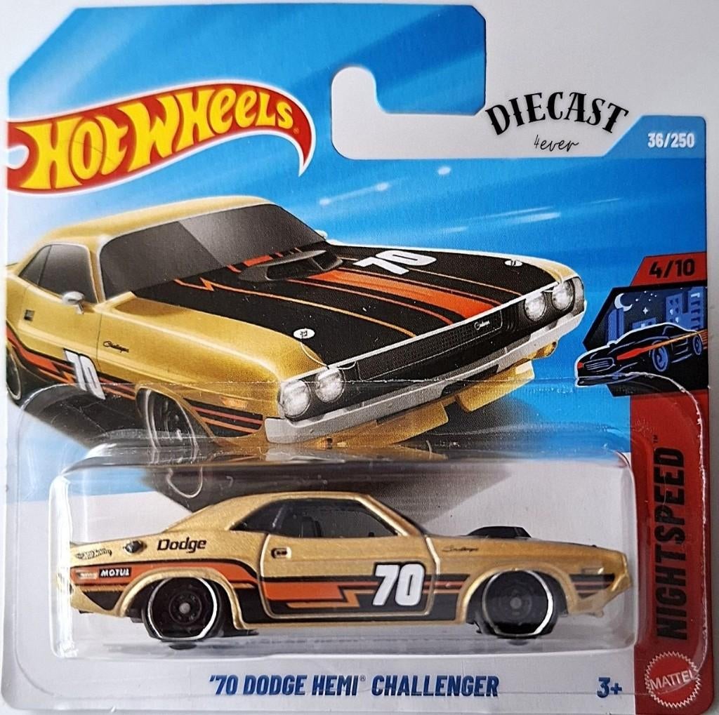 Hot Wheels '70 Dodge HEMI Challenger, Gold version, Hobby en Vrije tijd, Modelauto's | Overige schalen, Nieuw, Auto, Ophalen