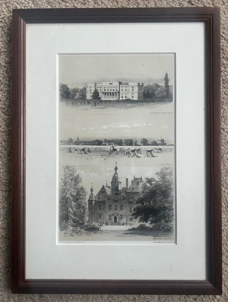 orginele litho P.A. Schipperus Hummelo & Keppel, Ophalen, 1800 - 1899, 33 cm, Lithografie
