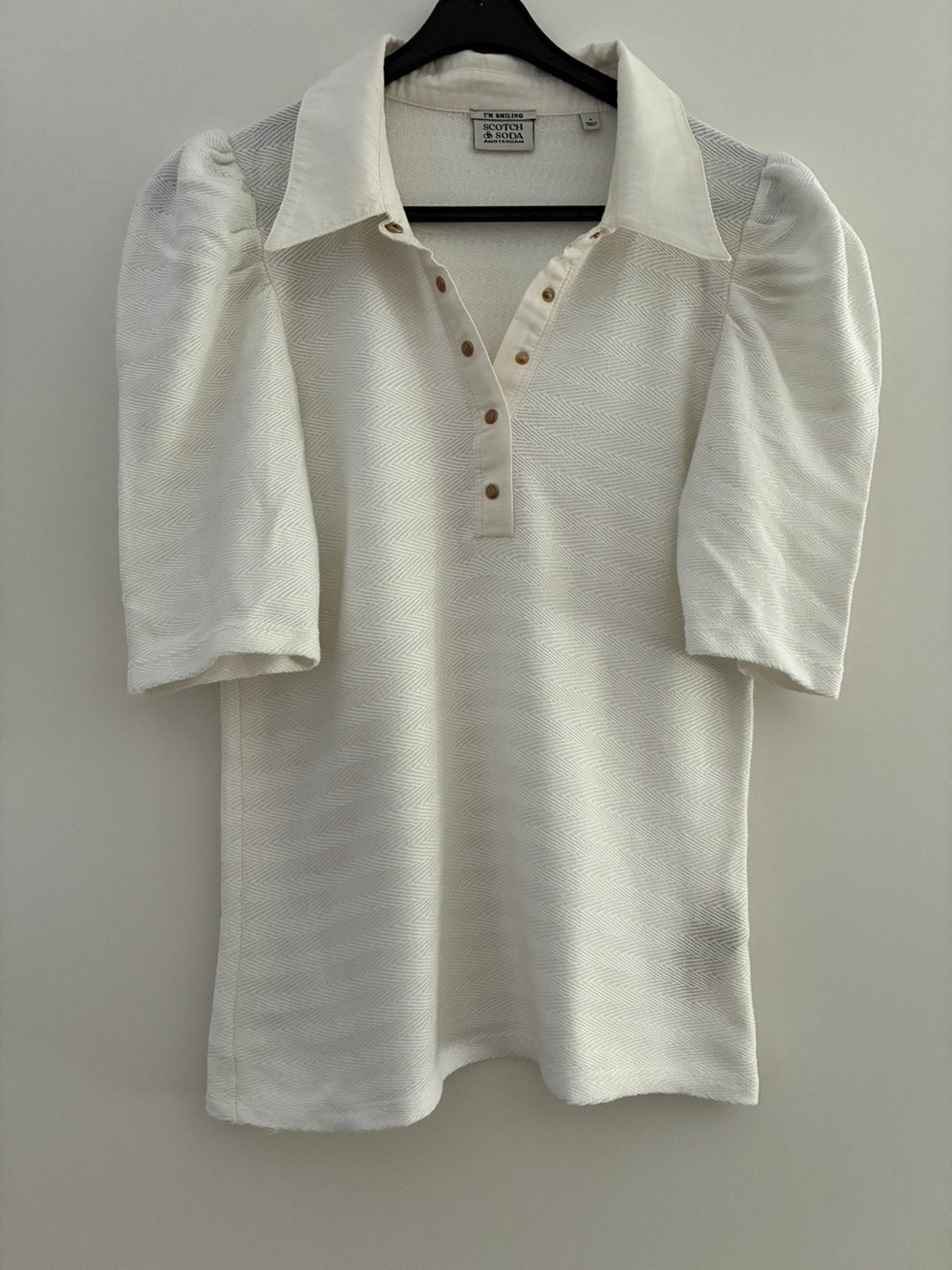 Shirt ( Scotch & Soda ), Wit, Ophalen of Verzenden, Zo goed als nieuw, Korte mouw