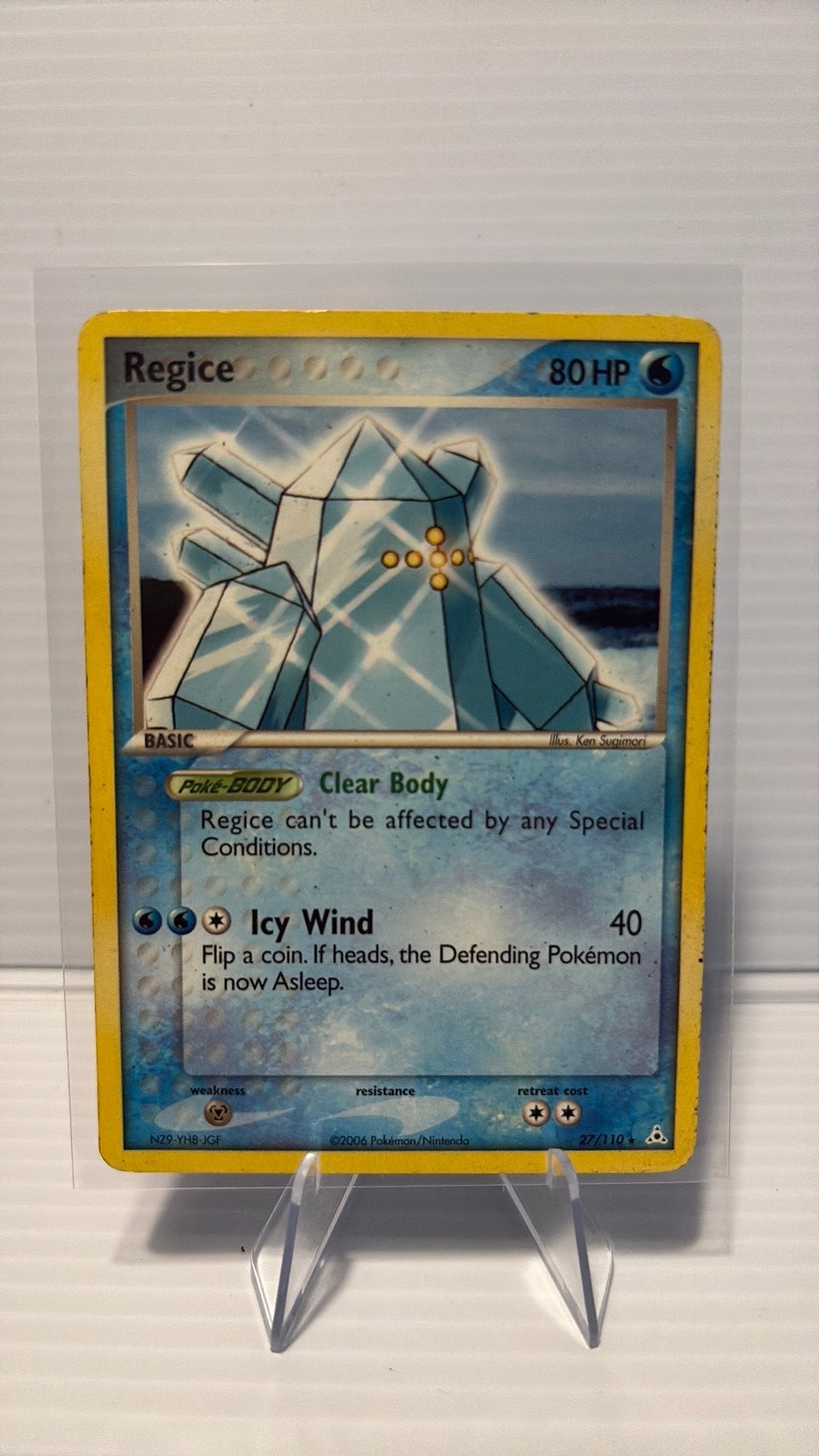 Regice 27/110 Holo Phantoms Pokémon Kaart, Ophalen of Verzenden, Gebruikt, Losse kaart, Foil