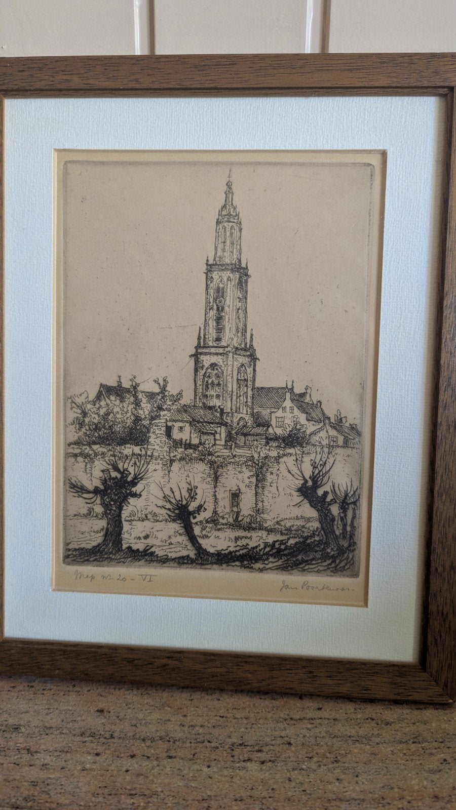 ets Jan Poortenaar 1886/1958 Martini toren Groningen, Ophalen of Verzenden