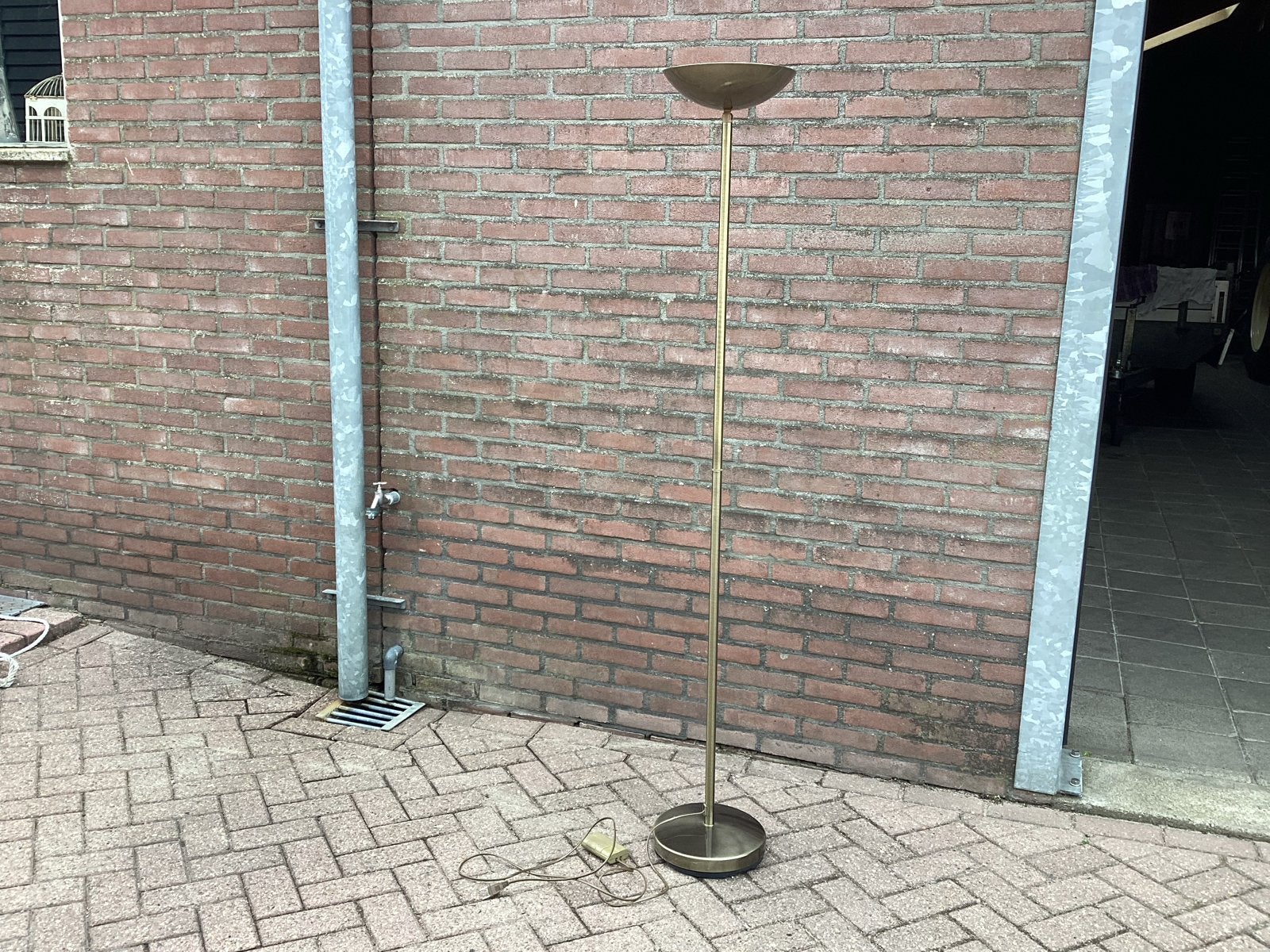 Elegante bronzen vloerlamp - Klassieke staande lamp, Ophalen, Gebruikt, Overige fittingen, Metaal