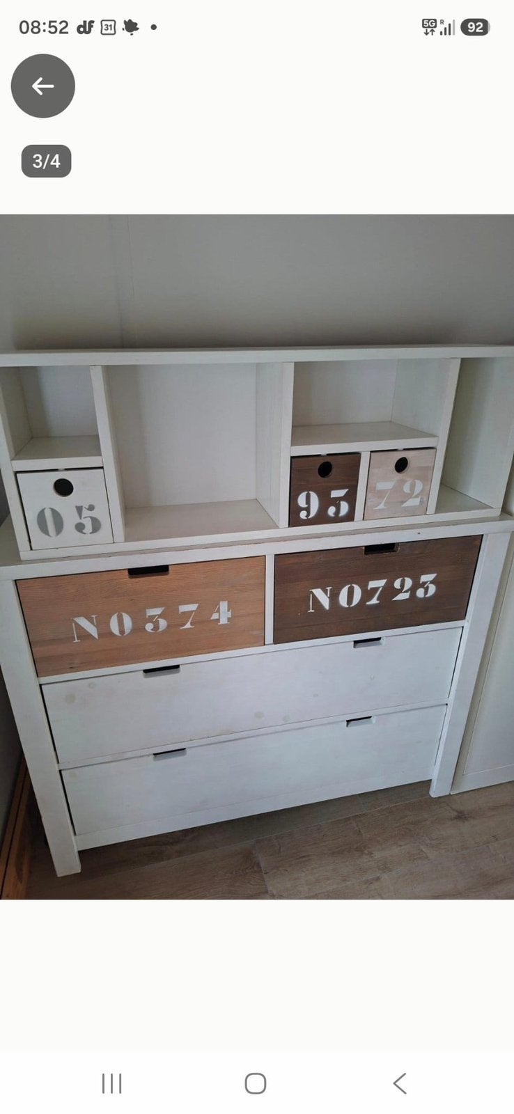 Bopita babykamer set - ledikant, commode en kast, Ophalen, Gebruikt, 50 tot 70 cm, 105 cm of meer