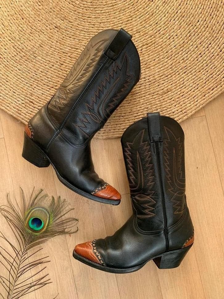 San Diego cowboylaarzen met hak 39 western boots laarzen, Kleding | Dames, Schoenen, Hoge laarzen, -, Zwart, -