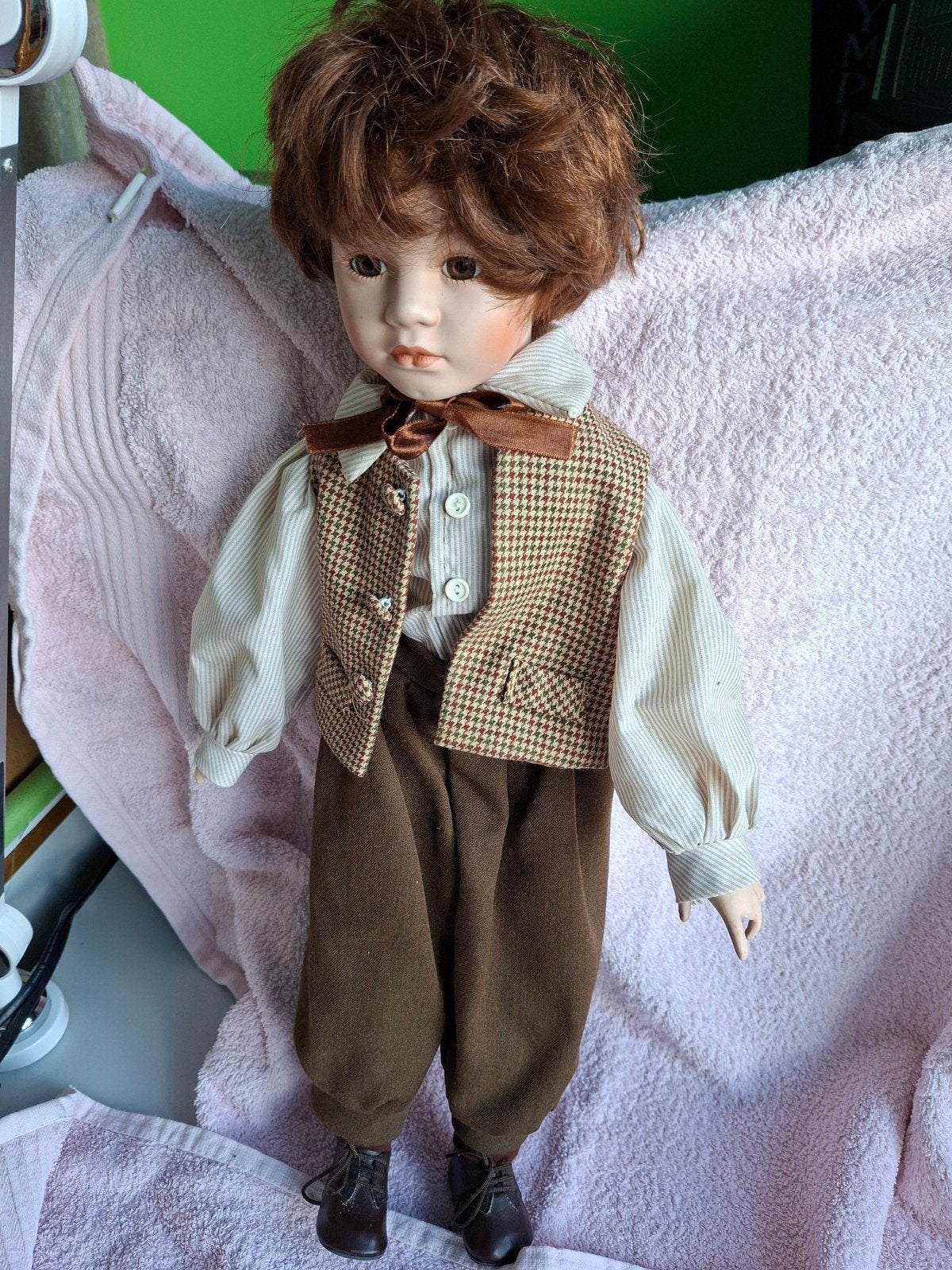 Vintage Porseleinen Jongenspop - 50cm, Verzamelen, Ophalen of Verzenden, Gebruikt, Pop
