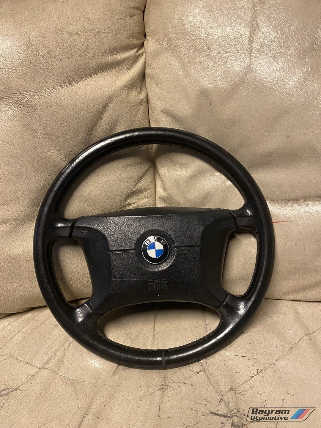 Bmw E36 stuur met airbag zwart leder sedan touring 3-serie, Auto-onderdelen, Besturing, Gebruikt, -, -, Ophalen of Verzenden
