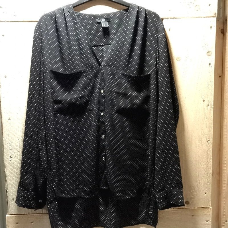 H&M zwarte stippen blouse maat 40, Kleding | Dames, Maat 38/40 (M), H&M, Zwart, Ophalen of Verzenden