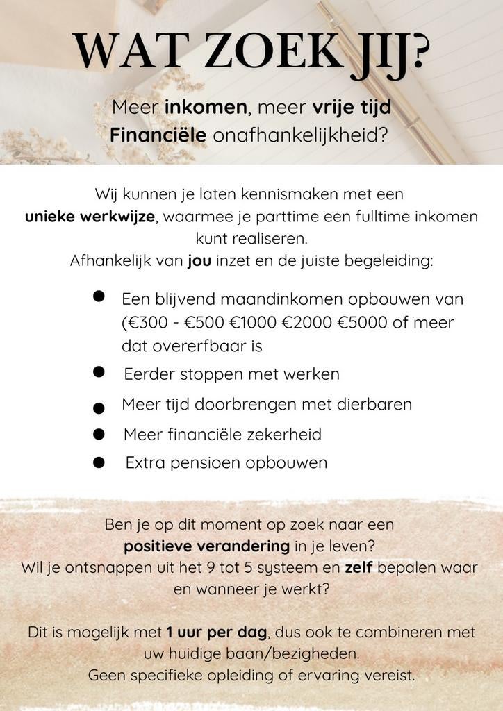 Flexibel thuiswerken - bouw een extra inkomen op, Vacatures, Overige niveaus, Overige vormen