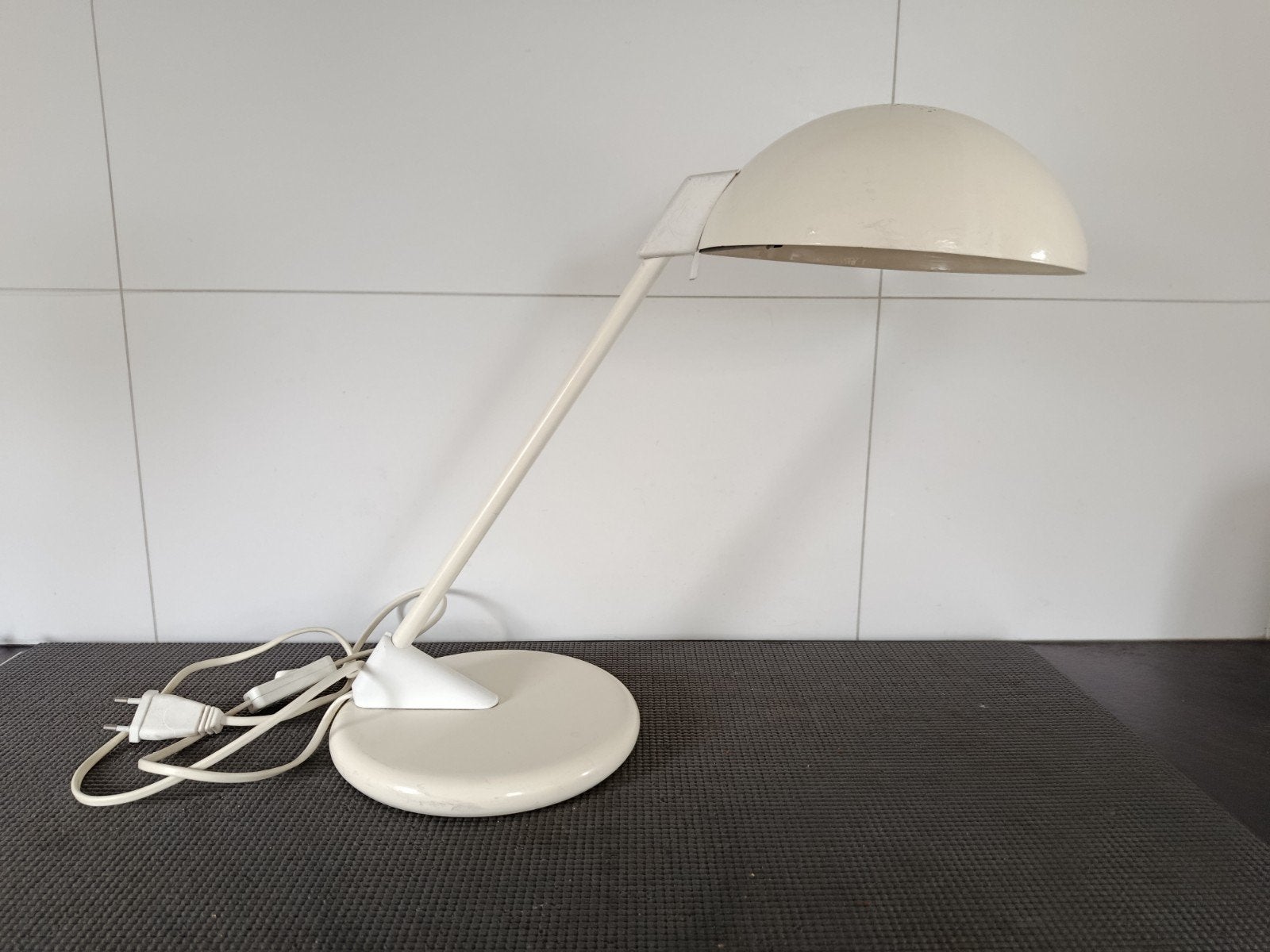 Vintage Bureaulamp/Tafellamp - Crème Wit, Bureaulamp, Gebruikt, Vintage, Met schakelaar