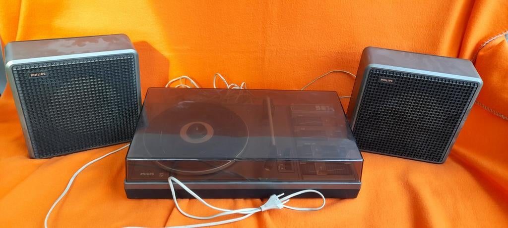 Philips 22AF381 platenspeler uit 1978 incl. luidsprekers, Audio, Tv en Foto, Platenspelers, Ophalen of Verzenden, Gebruikt, Platenspeler