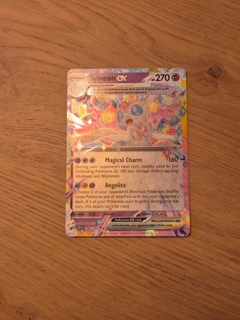 Sylveon ex 086/191 Pokémon kaart, Ophalen of Verzenden, Zo goed als nieuw, Losse kaart, Foil