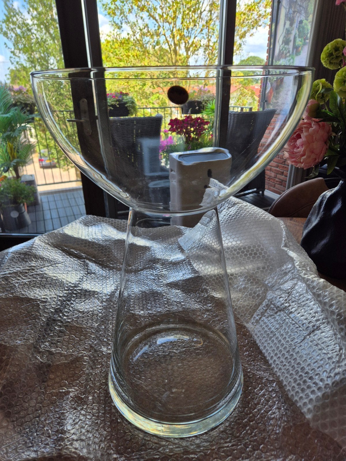 glazen vaas groot hand gemaakt, Glas, Ophalen, Nieuw, Handgemaakt