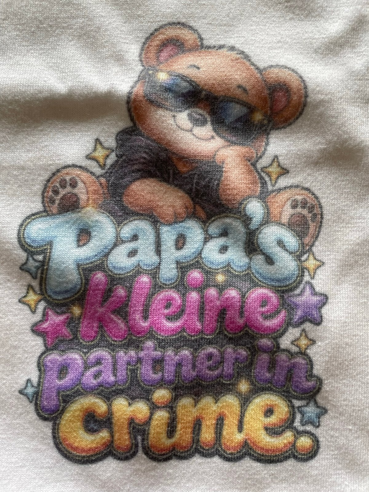 Baby romper 'Papa's kleine partner in crime' maat 86/92, Ophalen of Verzenden, Nieuw, Jongetje of Meisje