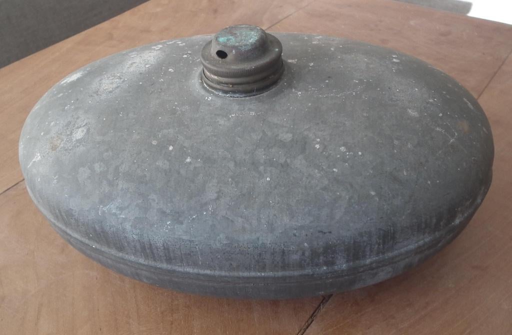 ovale zinken kruik met koperen dop, Ophalen of Verzenden