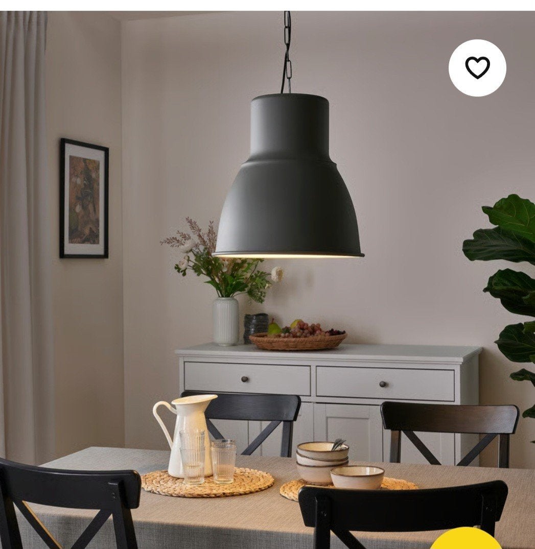 3x IKEA Hektar lamp 38cm antraciet, Huis en Inrichting, Lampen | Hanglampen, Ophalen, Gebruikt, E27 (groot), Metaal