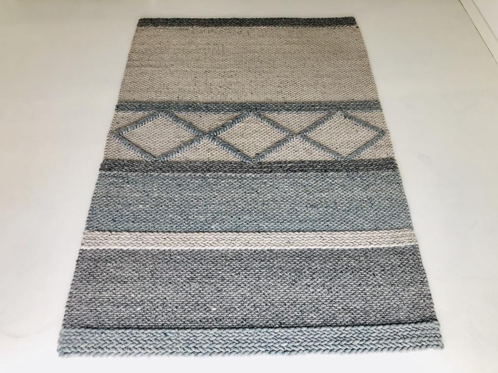 Vloerkleed Wol Handgeweven 160x230, Huis en Inrichting, Stoffering | Tapijten en Kleden, Ophalen, Grijs, 150 tot 200 cm, 200 cm of meer