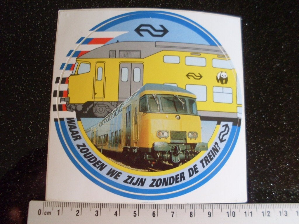 sticker waar zouden we zijn zonder de trein? ns logo, Verzenden, Zo goed als nieuw, Bedrijf of Vereniging