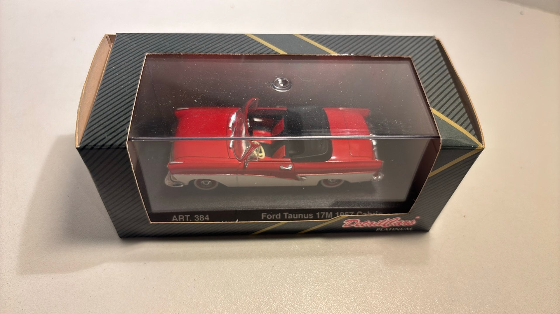 Ford taunus 17m 1957 red detailscars 1.43, Overige merken, Auto, Ophalen of Verzenden, A