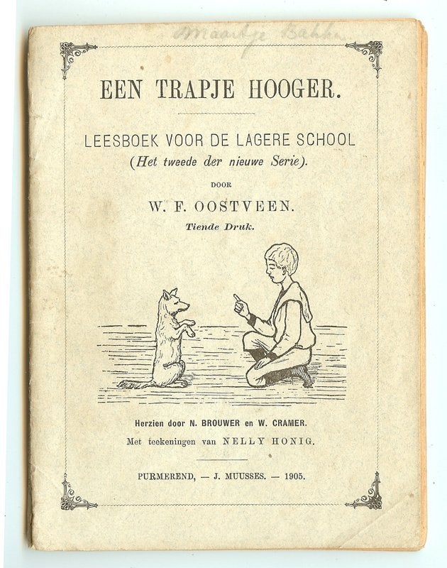 W.F. Oostveen - EEN TRAPJE HOOGER Leesboek voor de lagere, Ophalen of Verzenden, Gelezen, Overige niveaus