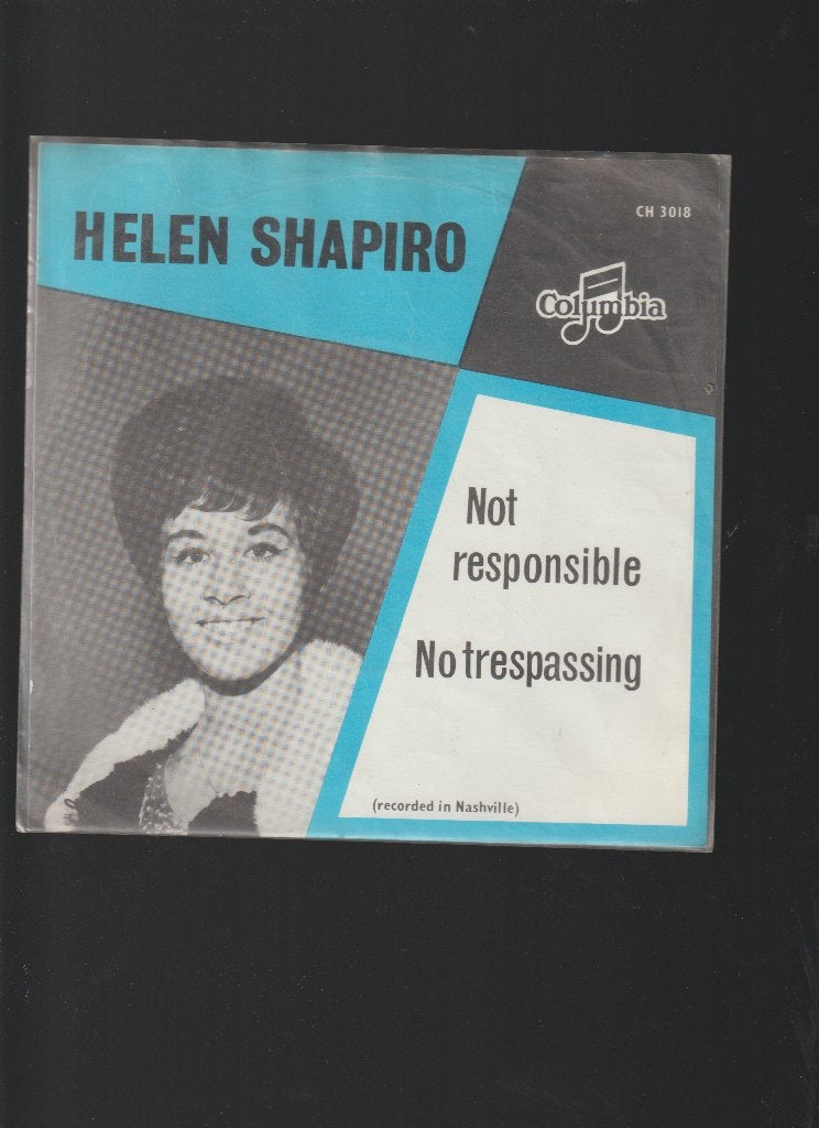 HELEN  SHAPIRO  --  NOT  RESPONSIBLE, Cd's en Dvd's, Vinyl Singles, 7 inch, Zo goed als nieuw, Pop, Fotohoes