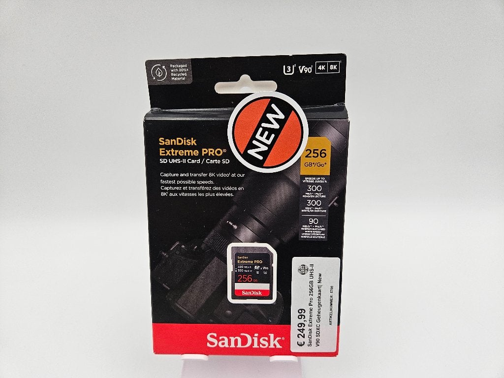 SanDisk Extreme Pro 256GB UHS-II V90 SDXC Geheugenkaart| New, SDXC, Sandisk, Nieuw, Ophalen of Verzenden