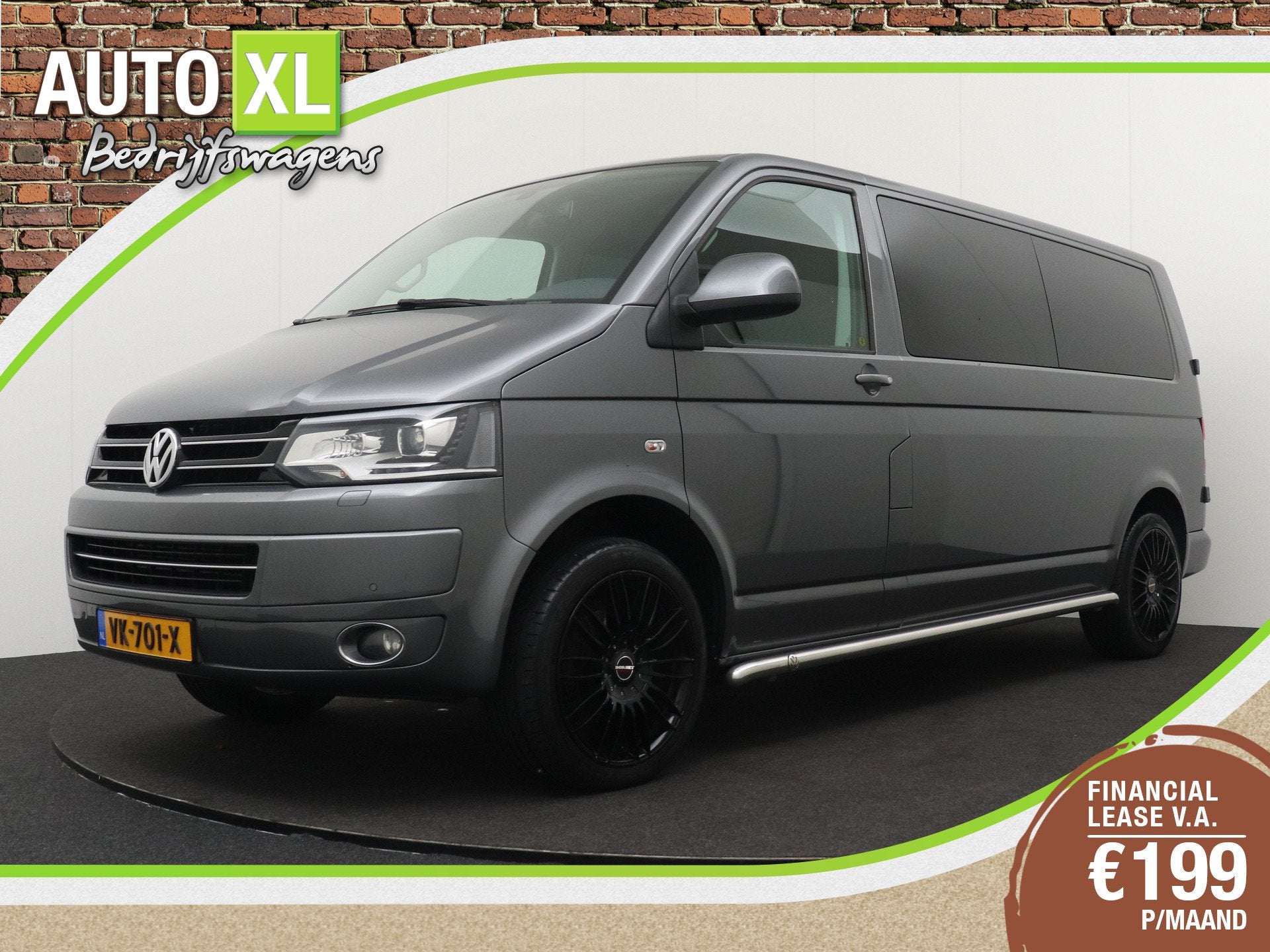 Volkswagen Transporter 2.0 TDI 180 PK Aut. L2H1 DC 6-Pers EX, Euro 5, Gebruikt, Zwart, 4 cilinders