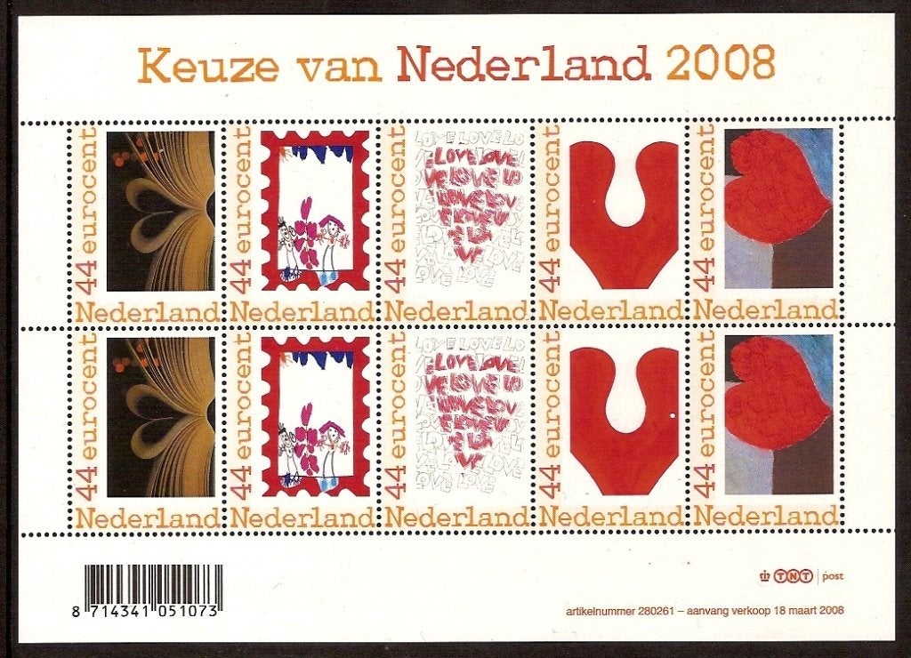 Nederland NVPH nr V2562Ba/Be postfris Hartjes 2008, Ophalen of Verzenden, Na 1940, Postfris