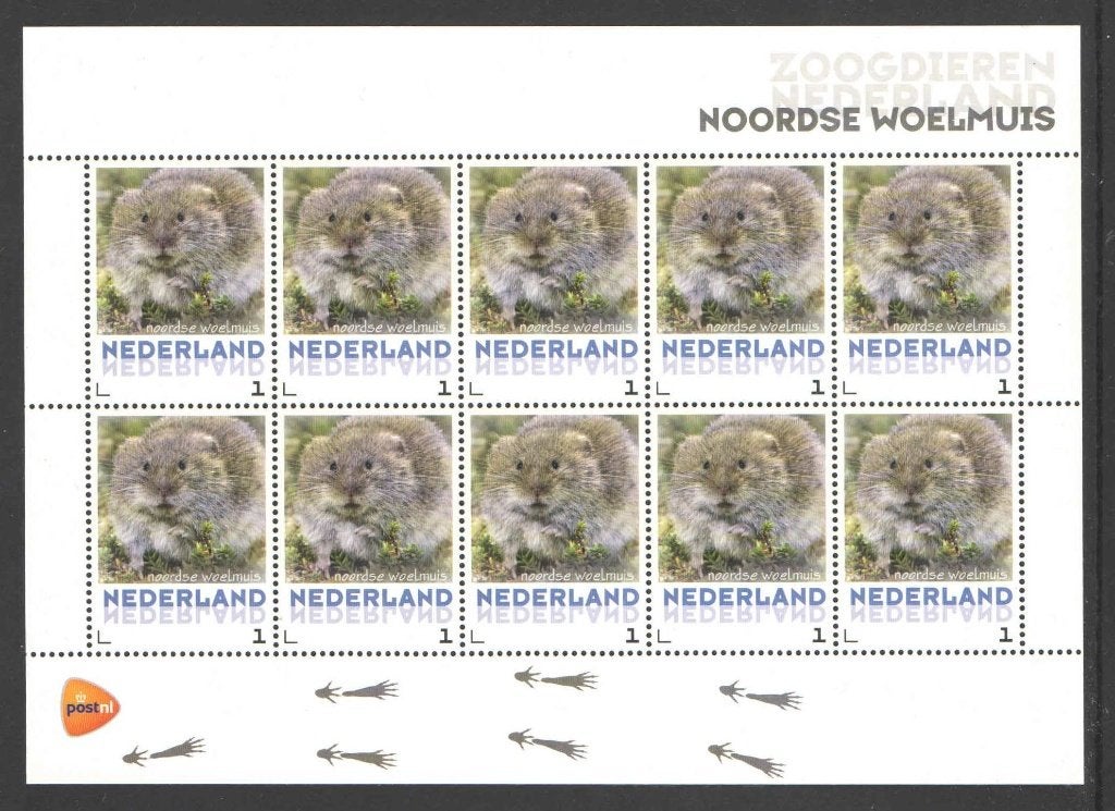 Postzegels Zoogdieren in Nederland: Noordse woelmuis, Ophalen of Verzenden, Na 1940, Postfris