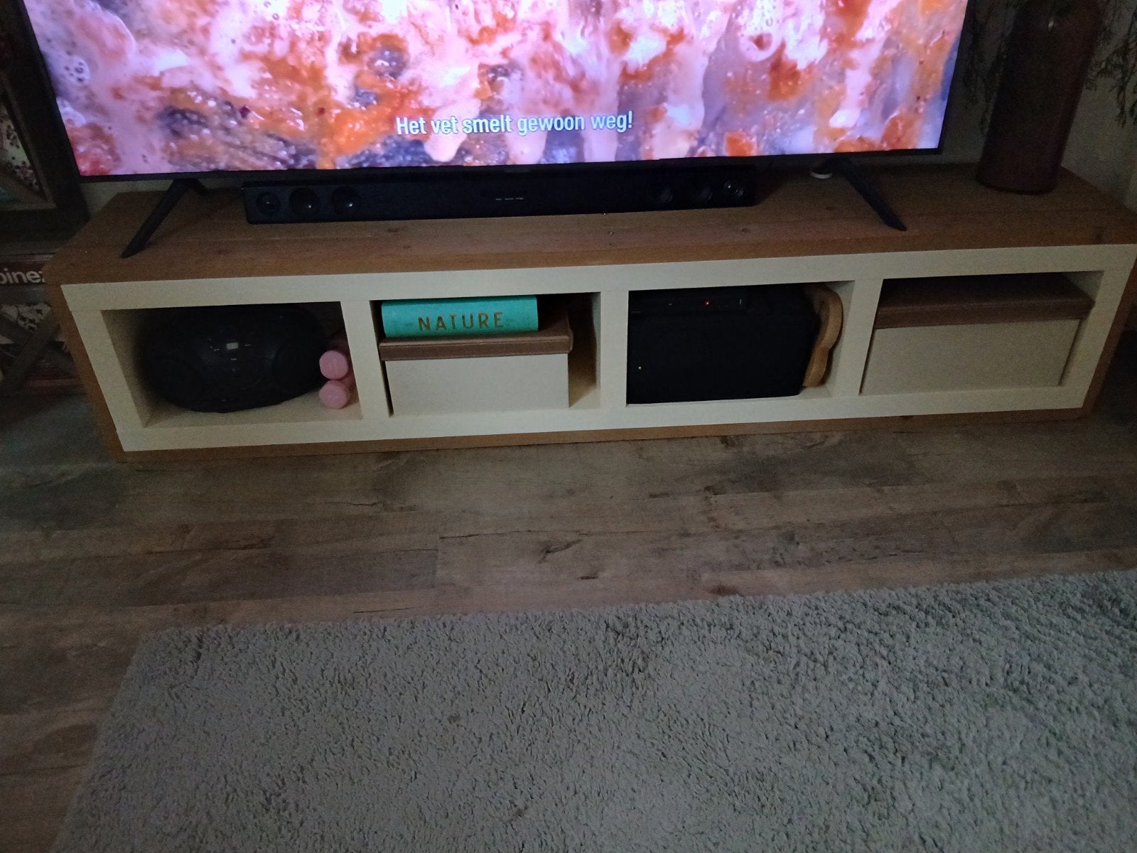 Leuk tv meubel steigerhout 195 L, Ophalen, 150 tot 200 cm, Zo goed als nieuw, Minder dan 100 cm
