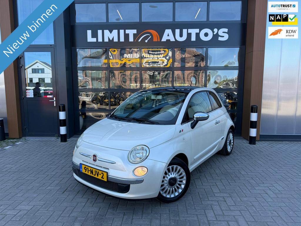 Fiat 500 1.2 Lounge Aut/Airco/Pano/Parelmoer/El.ramen/Lmv/Na, Auto's, Fiat, Euro 5, Stof, Gebruikt, 1242 cc