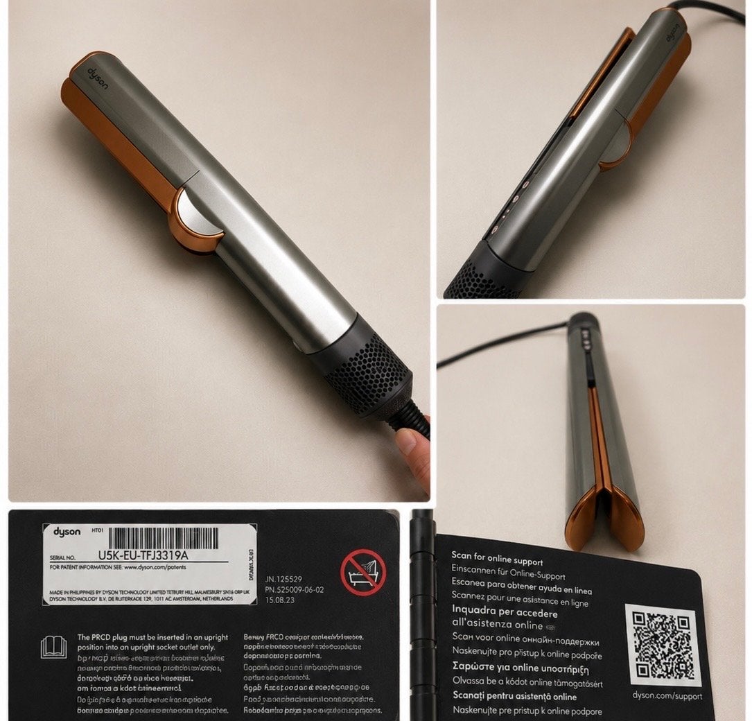 Dyson Airstrait (Keramisch) – Grijs & Koper, Ophalen of Verzenden, Zo goed als nieuw, Haarverzorging