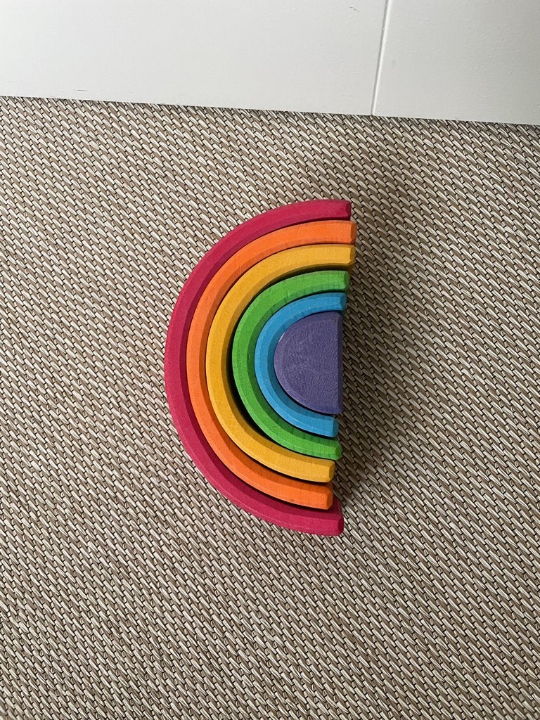Grimms regenboog 6 stuks, Kinderen en Baby's, Speelgoed | Houten speelgoed, Ophalen of Verzenden, Zo goed als nieuw, Overige typen